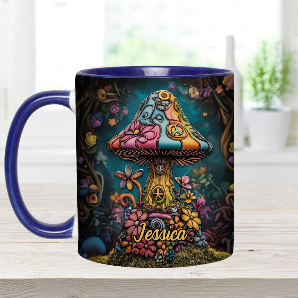 Hippie Soul Peace Mushroom - Personalized Hippie Accent Mug