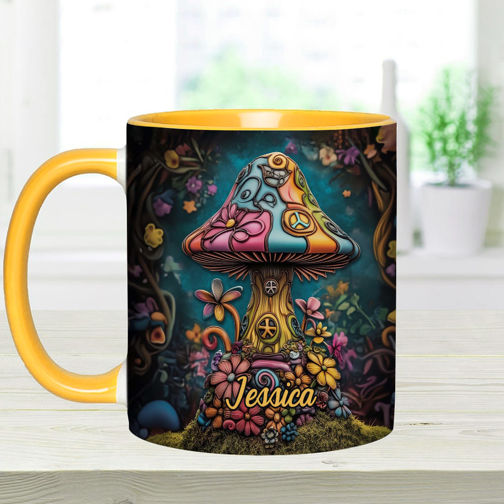 Hippie Soul Peace Mushroom - Personalized Hippie Accent Mug