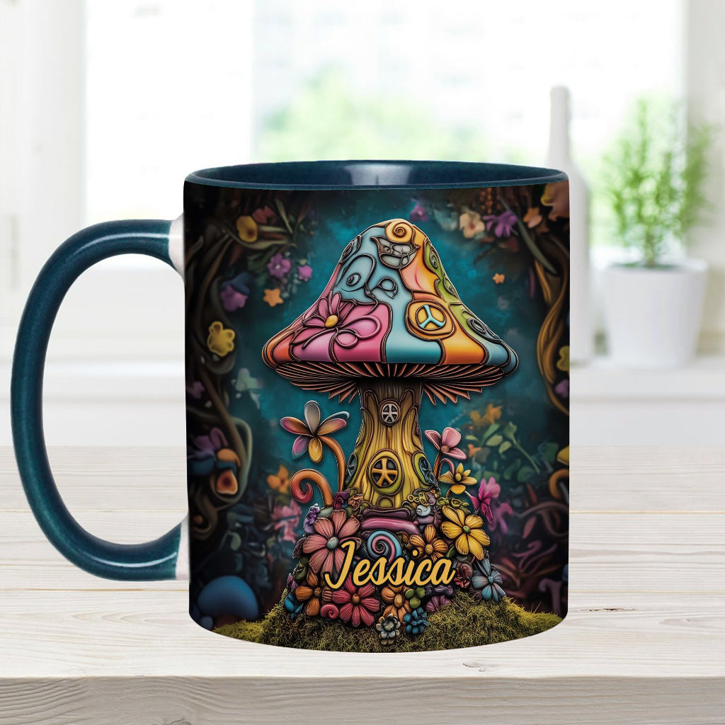 Hippie Soul Peace Mushroom - Personalized Hippie Accent Mug