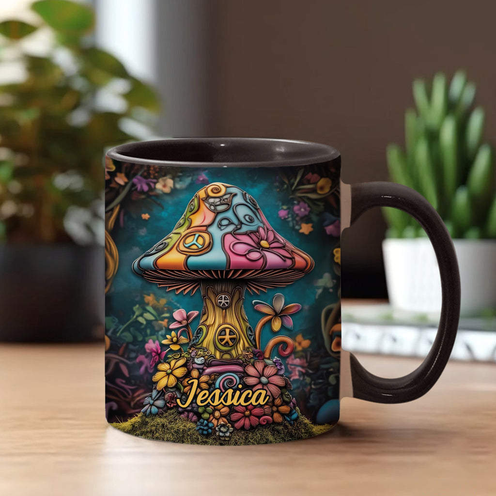 Hippie Soul Peace Mushroom - Personalized Hippie Accent Mug