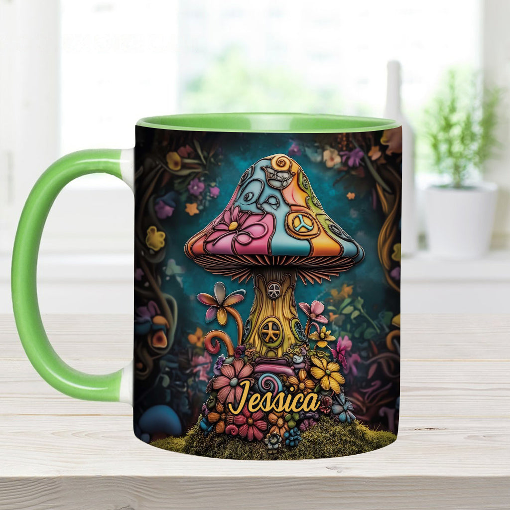 Hippie Soul Peace Mushroom - Personalized Hippie Accent Mug