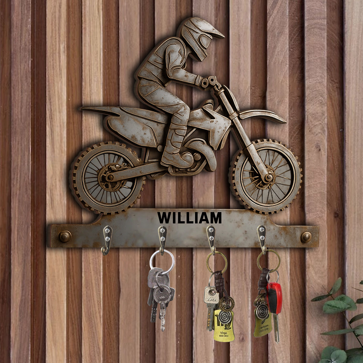Dirt Bike/ Motocross Key Hanger - Personalized Dirt Bike Custom Shaped Key Rack