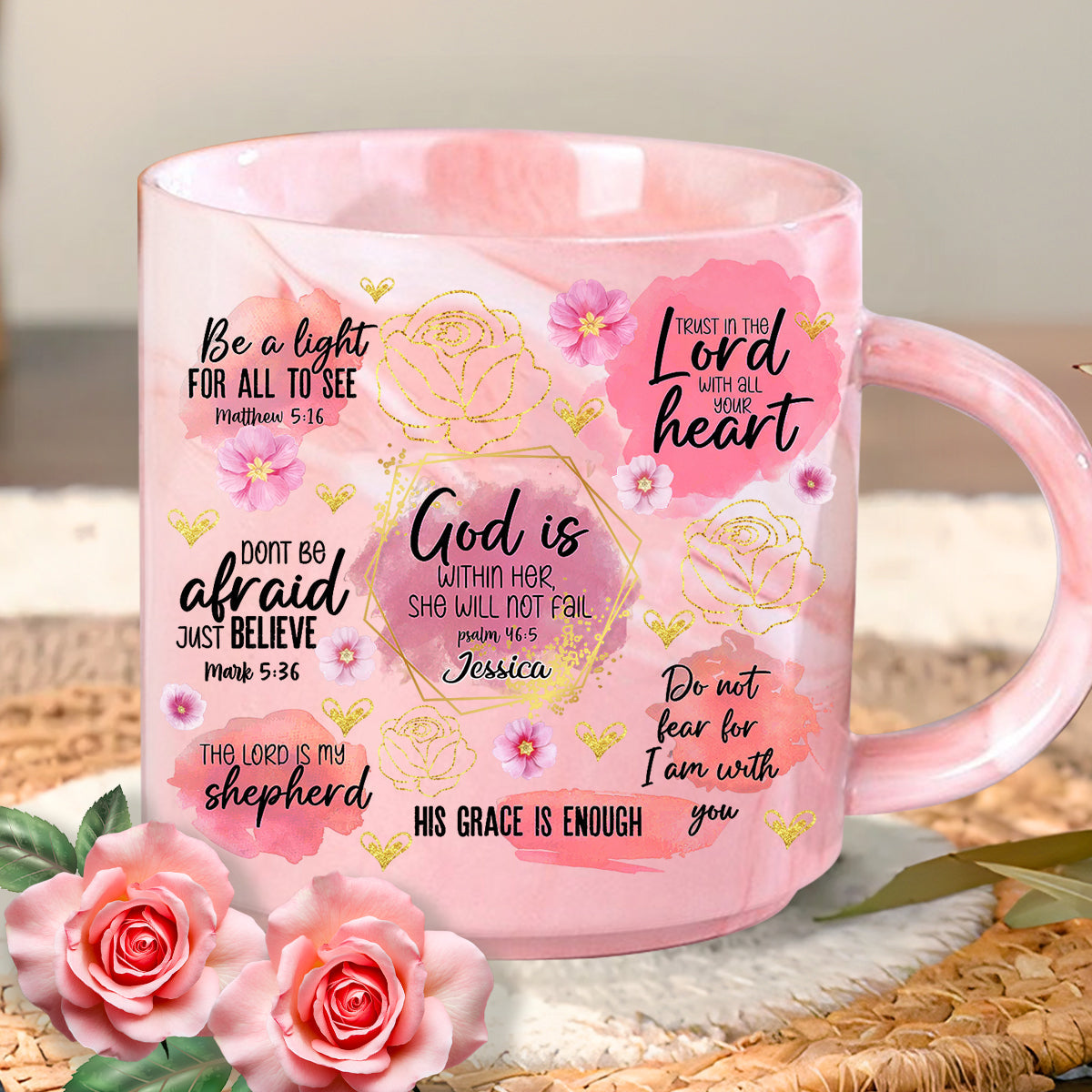 Affirmation chrétienne - Mug en marbre personnalisé