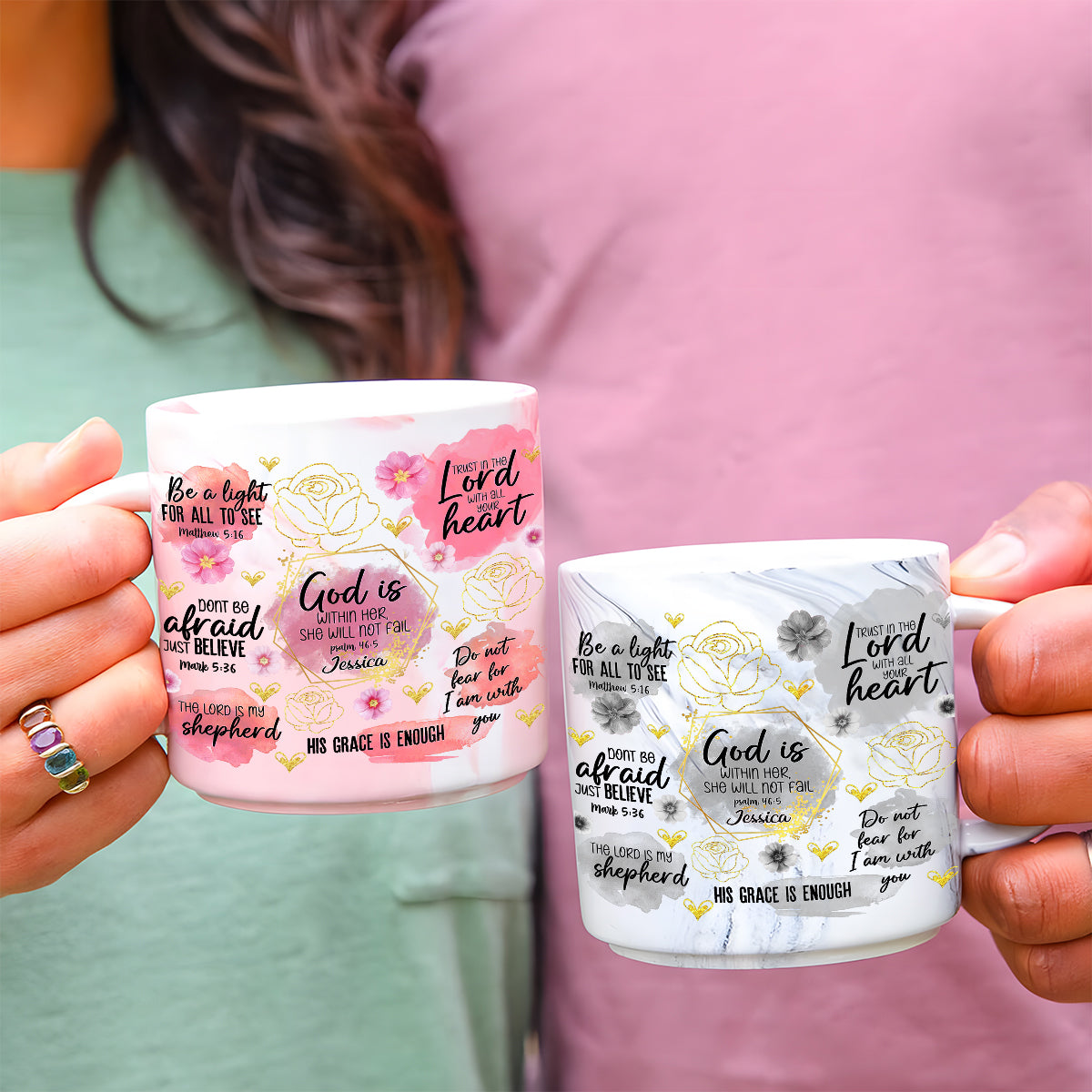 Affirmation chrétienne - Mug en marbre personnalisé
