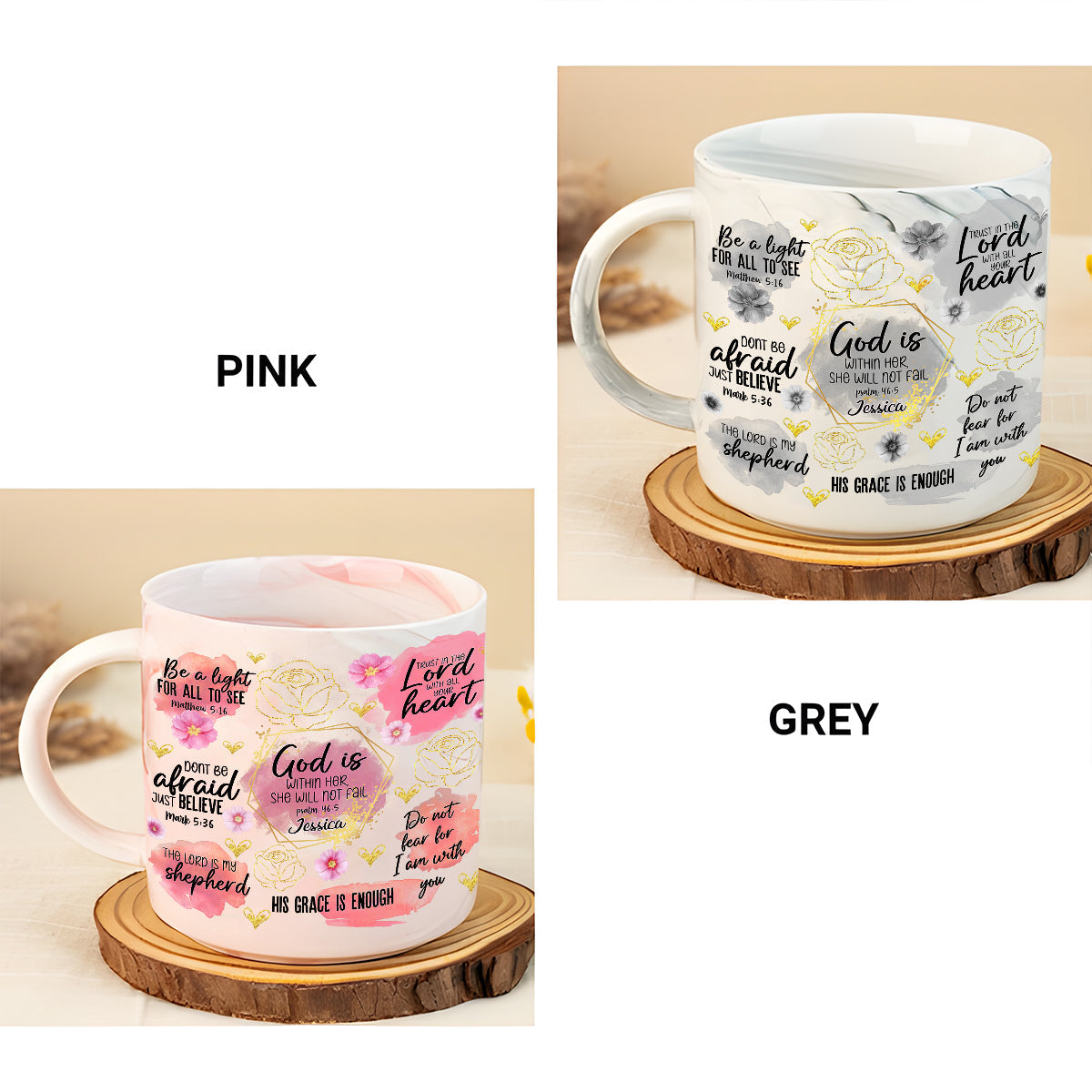 Affirmation chrétienne - Mug en marbre personnalisé