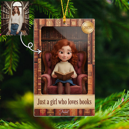 Book Lover In Toy Display Box - Personalized Book Ornament