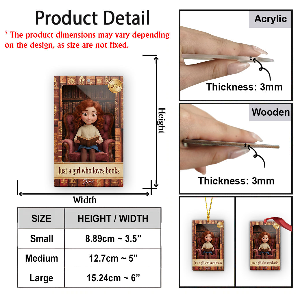 Amoureux des livres dans une boîte à jouets - Ornement de livre personnalisé