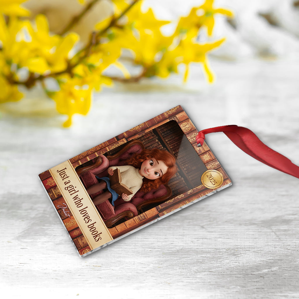 Amoureux des livres dans une boîte à jouets - Ornement de livre personnalisé