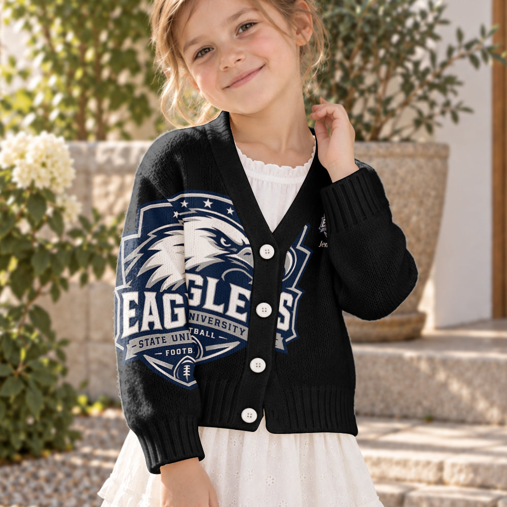 Logo Team For Sport Lovers - Personalized Football Cardigan Sweater