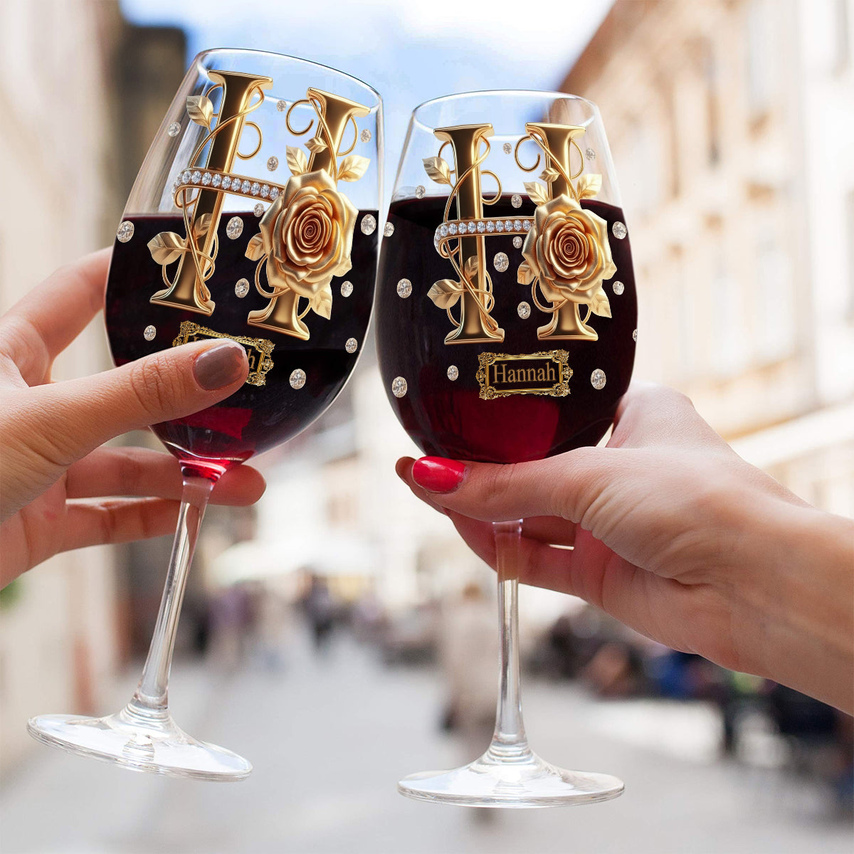 Initiale de l'alphabet pour les amateurs de vin - Verre à vin personnalisé à longue tige