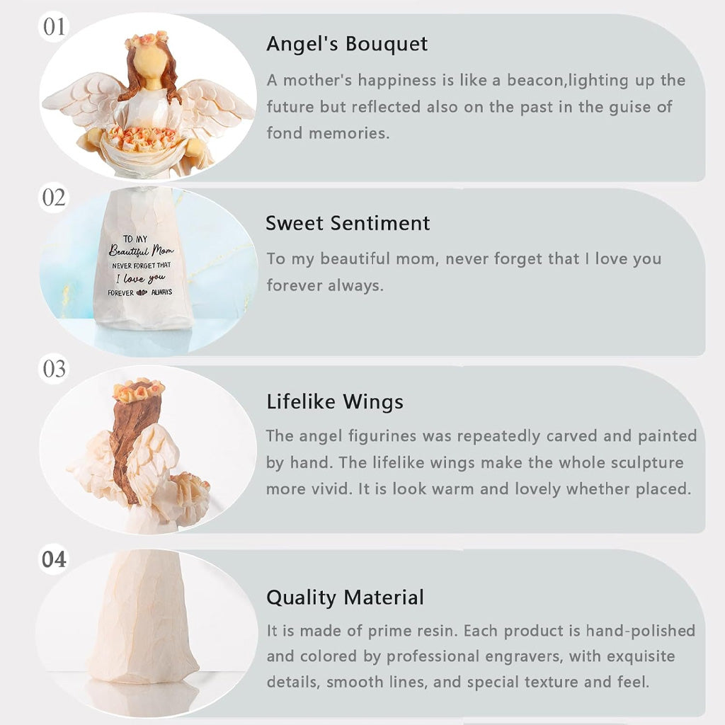 To My Beautiful Mom Angel Figurine Gifts for Mom