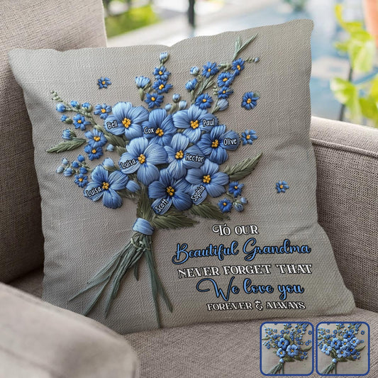 N'oublie jamais que je t'aime - Coussin décoratif personnalisé pour grand-mère