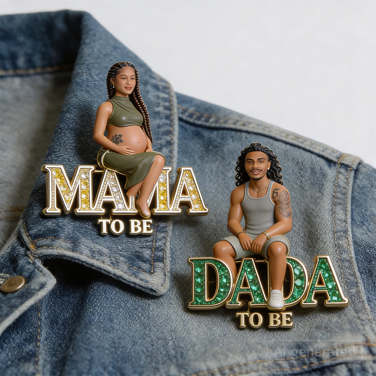 Maman/ Papa/ Mamie... À Venir, Épingle de Fête de Bébé Personnalisée - Épingle Émaillée 3D Embossée