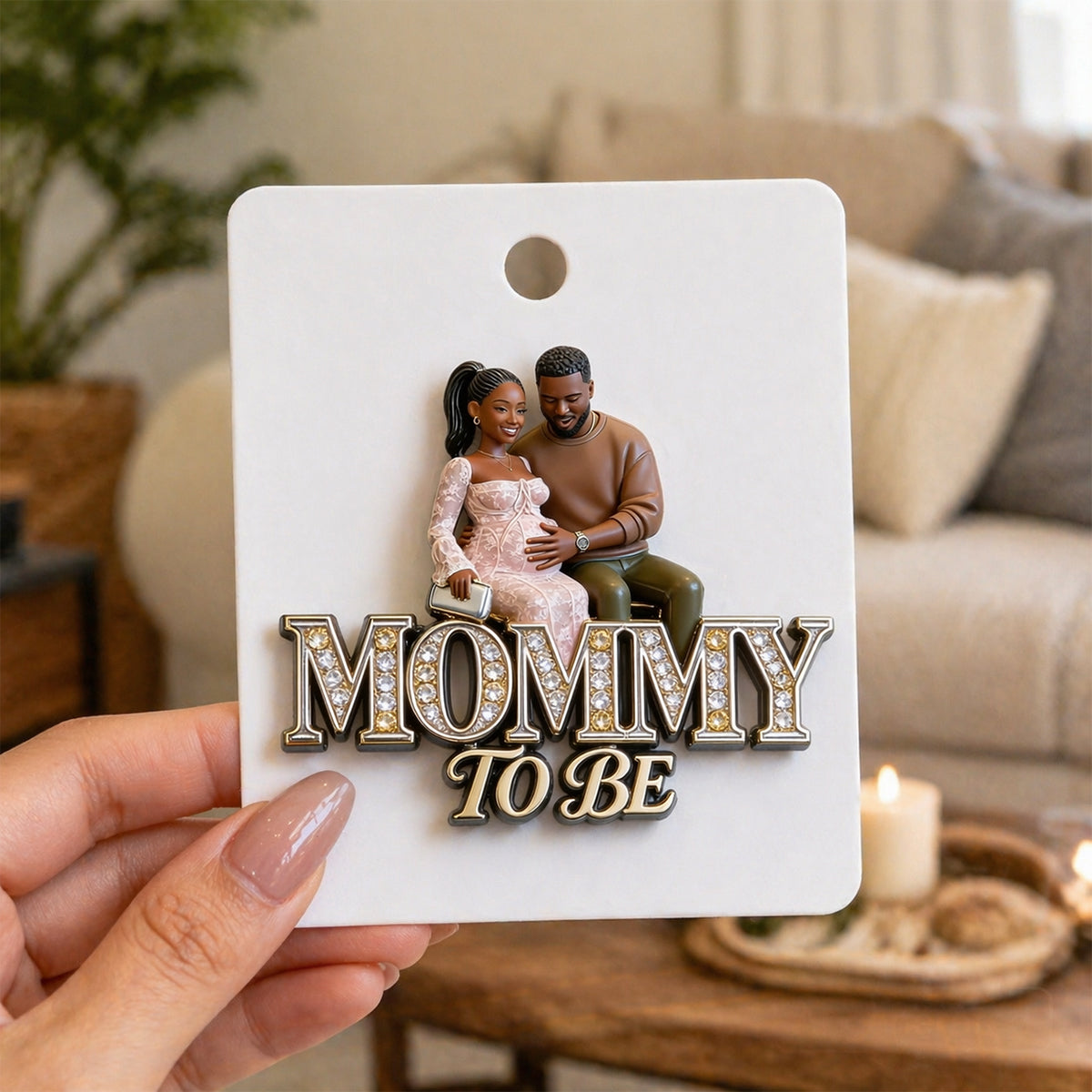 Maman/ Papa/ Mamie... À Venir, Épingle de Fête de Bébé Personnalisée - Épingle Émaillée 3D Embossée
