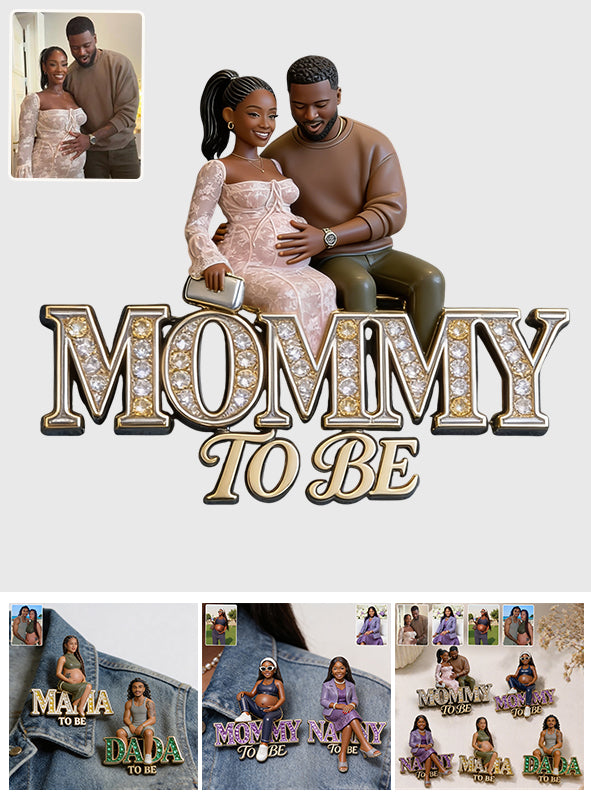 Maman/ Papa/ Mamie... À Venir, Épingle de Fête de Bébé Personnalisée - Épingle Émaillée 3D Embossée