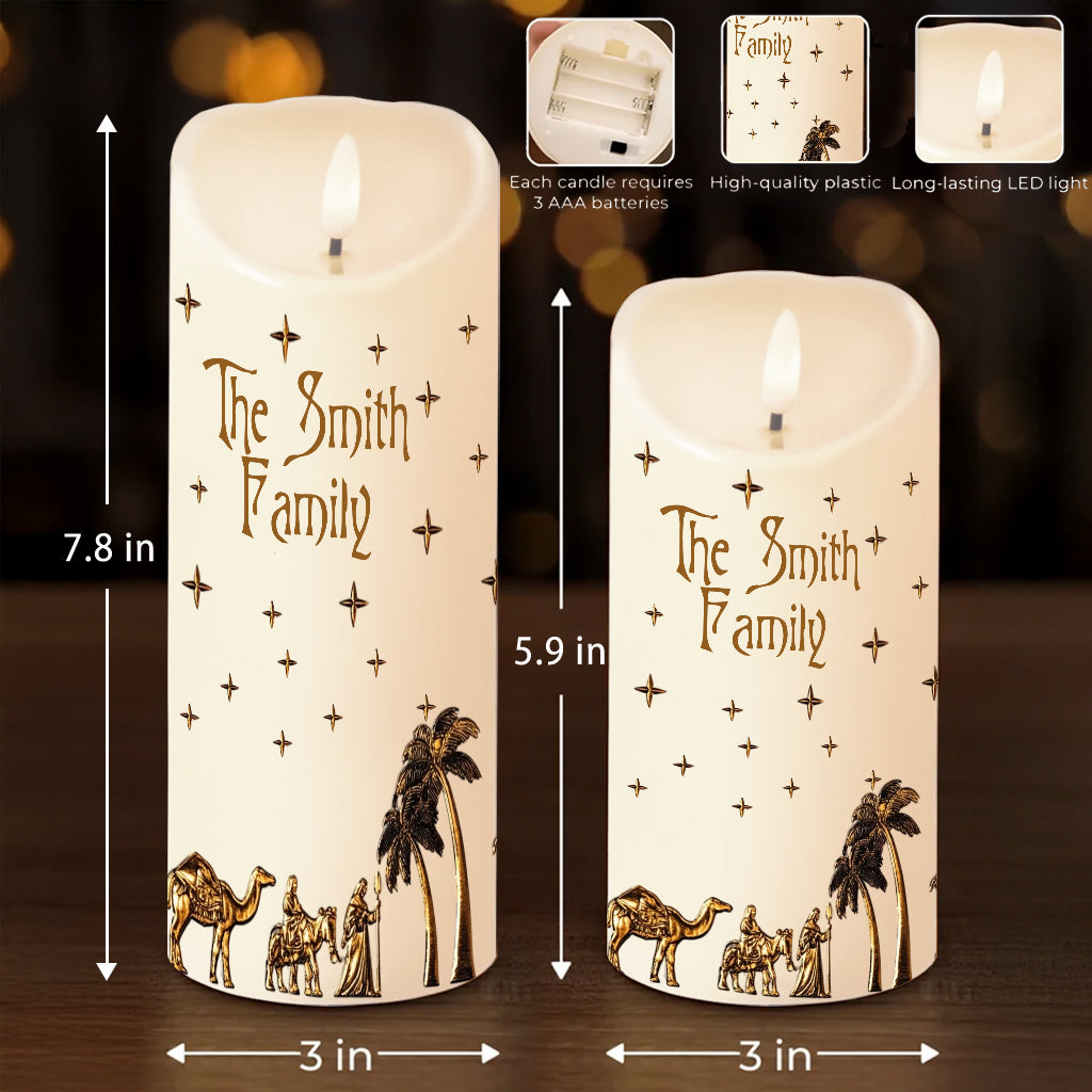 Crèche - Bougie chrétienne personnalisée sans flamme