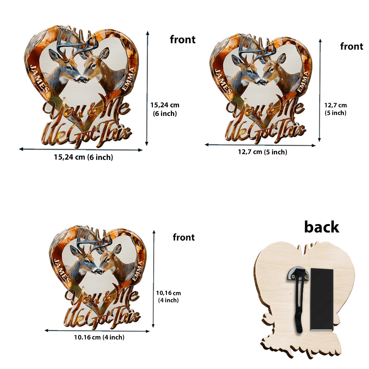 Ensemble pour toujours - Clip de pare-soleil de voiture personnalisé en forme de chasse