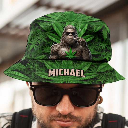 Smoking Bigfoot - Personalized Weed Bucket Hat