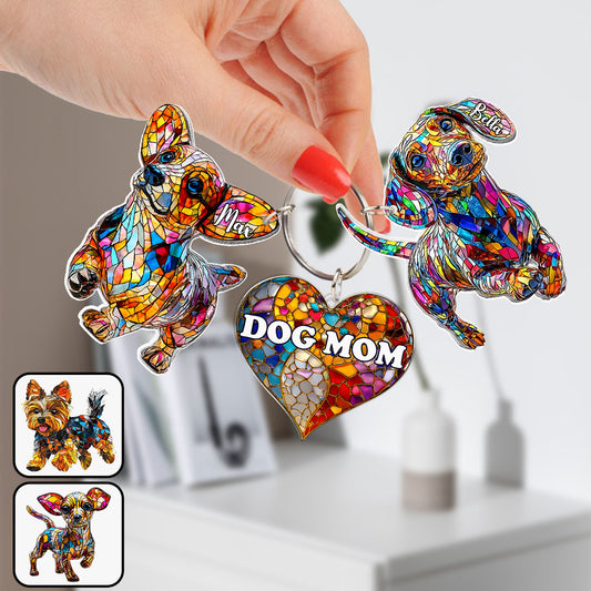 Maman de chien - Porte-clés personnalisé pour chien avec breloques