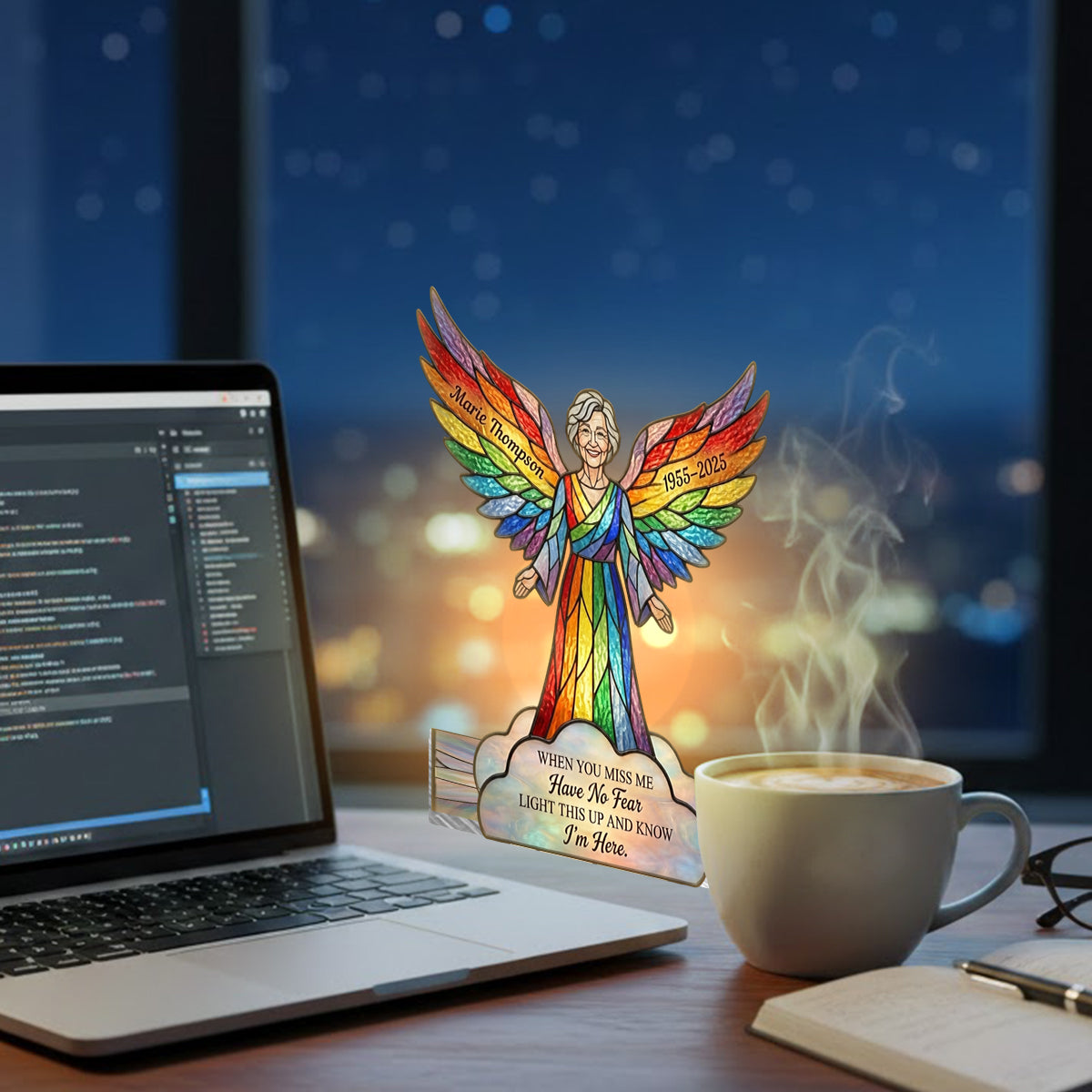 Light This Up And Know I'm Here - Personalized Memorial Candle Holder Sign