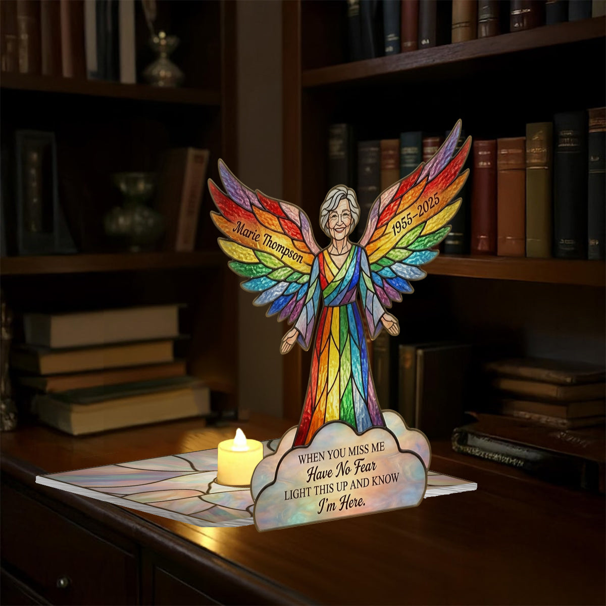 Light This Up And Know I'm Here - Personalized Memorial Candle Holder Sign