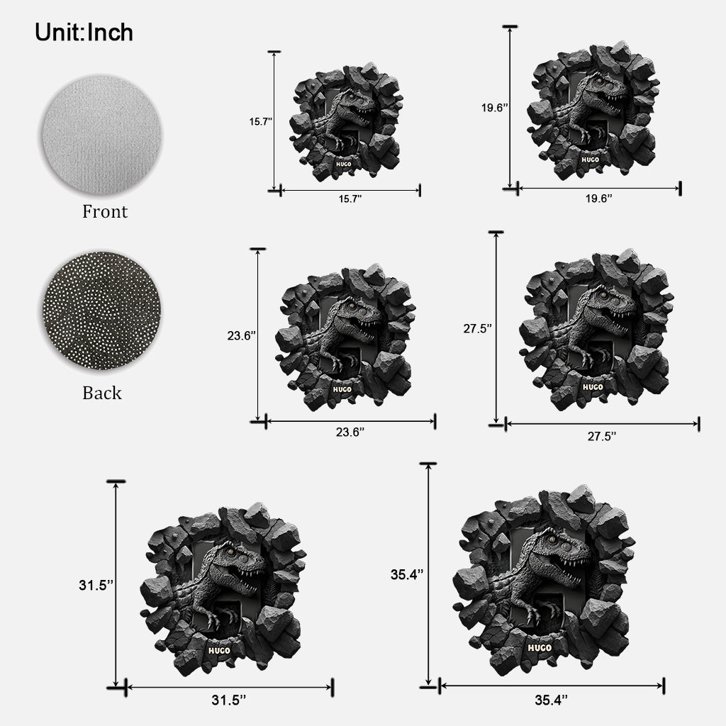 Tapis de porte/tapis de porte personnalisé en forme d'enfant avec alphabet dinosaure et prénom - Motif dinosaures - Alphabet cool - Nom personnalisé