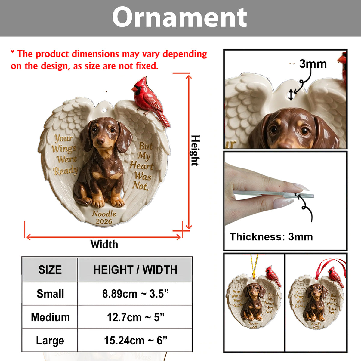 Vos ailes étaient prêtes - Ornement en céramique personnalisé en forme sur mesure