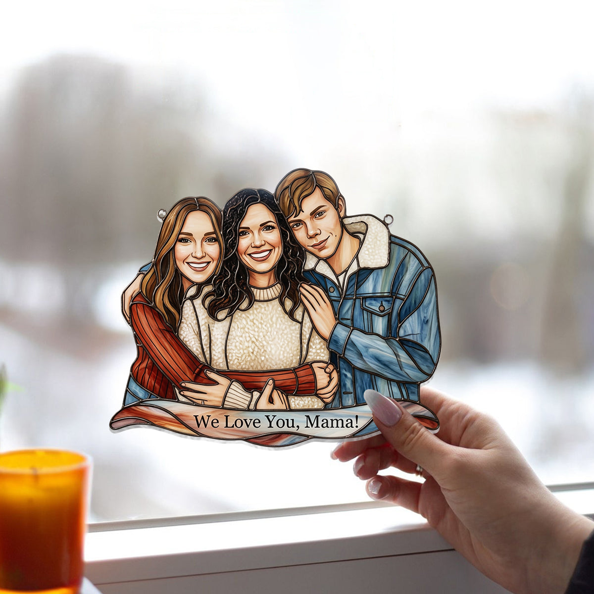 Custom Any Photo - Personalized Mother Window Hanging Suncatcher Ornament