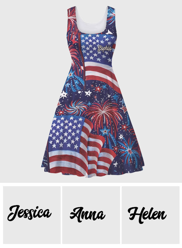 Robe sans manches personnalisée pour la fête de l'Indépendance/le 4 juillet (Femme américaine)