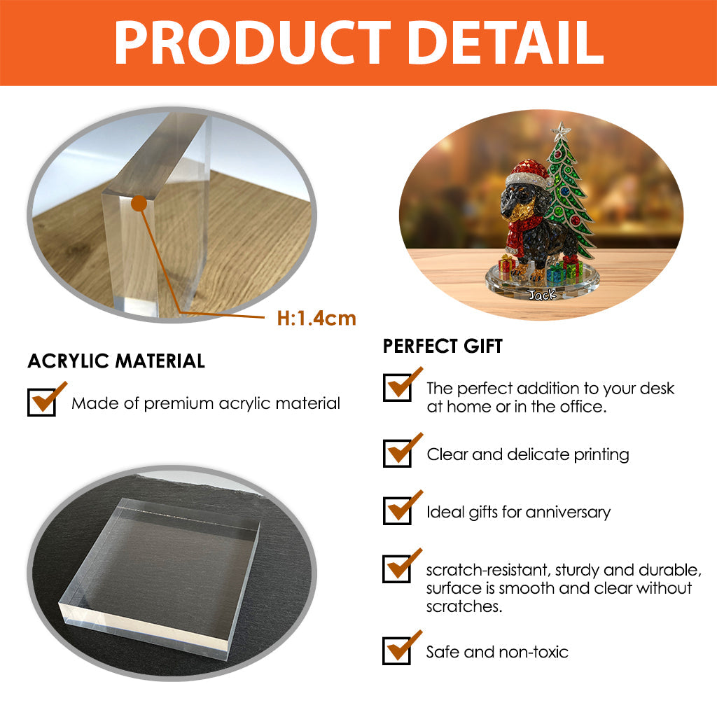 Plaque acrylique personnalisée pour animaux de compagnie - Cadeau de Noël pour chien