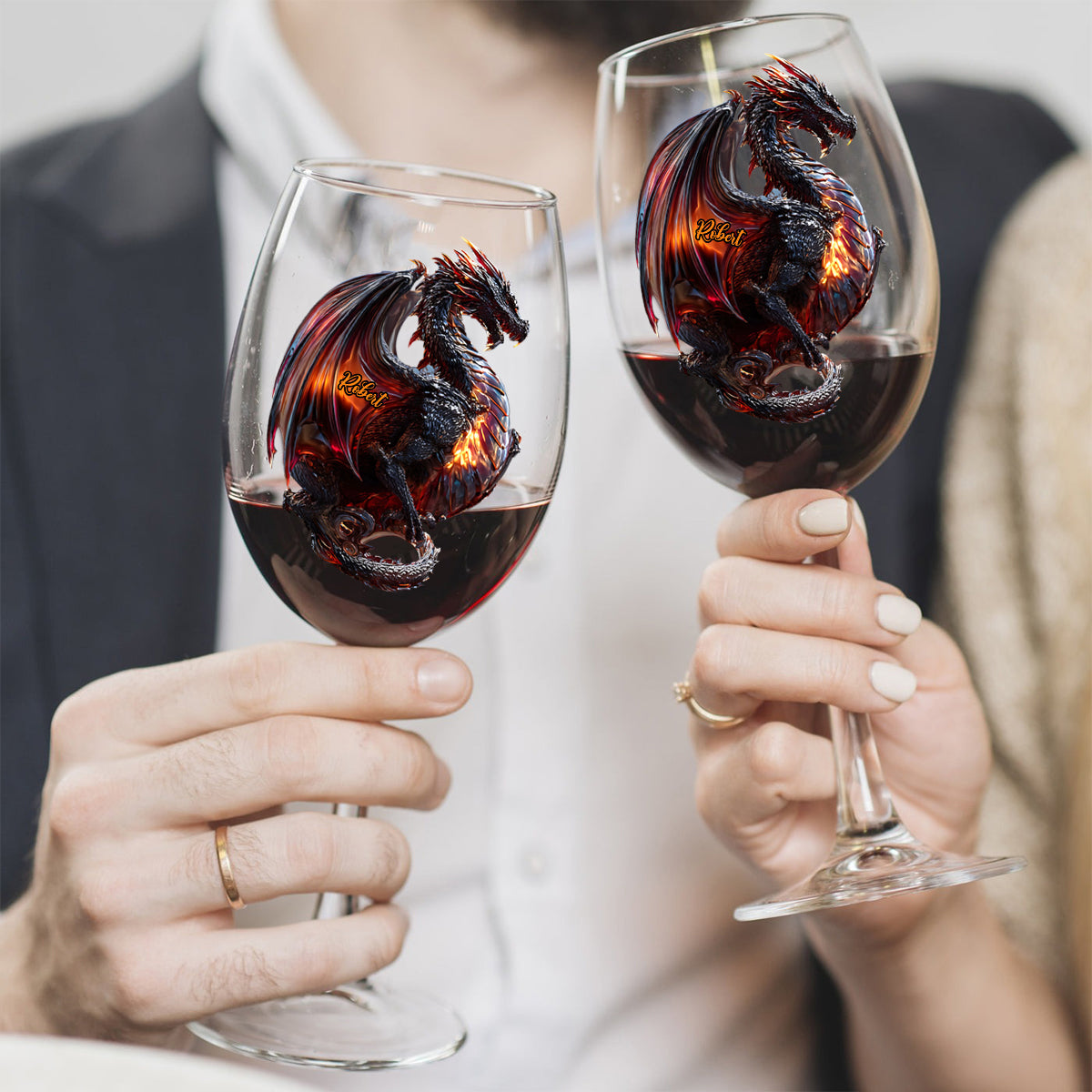 Fantasy Dragon - Personalized Dragon Wine Glass With Long Stem