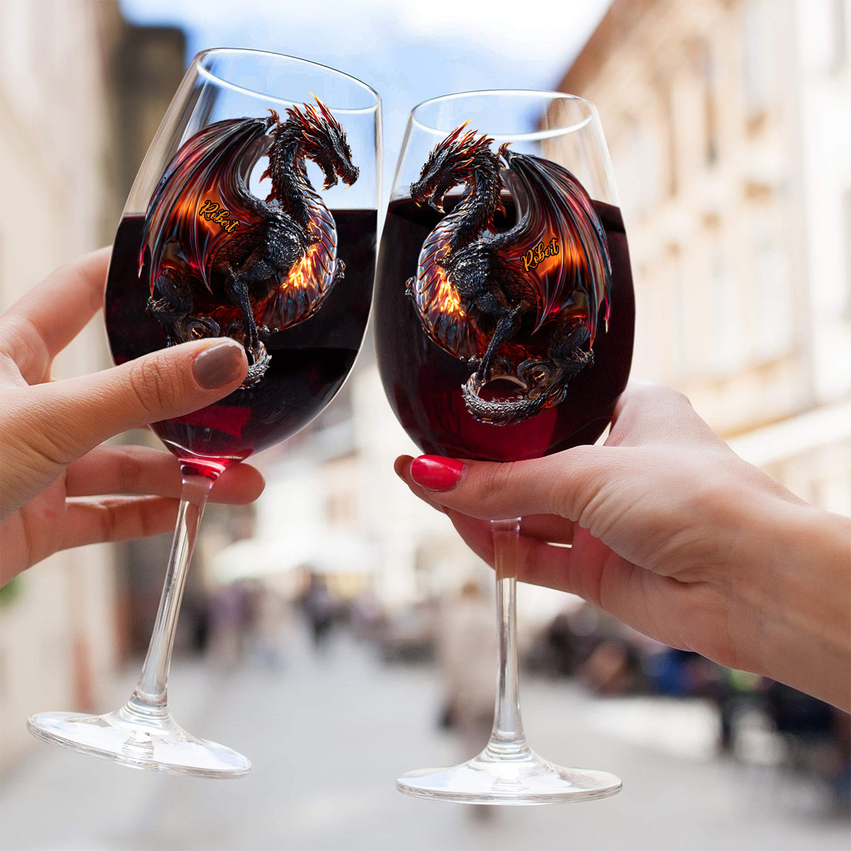 Fantasy Dragon - Personalized Dragon Wine Glass With Long Stem