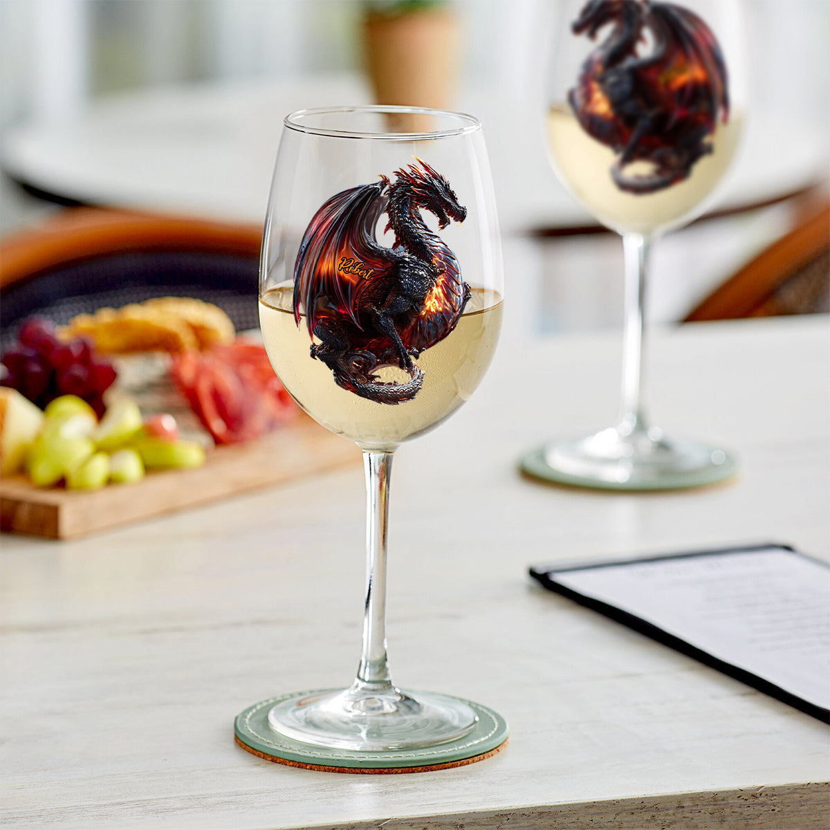 Fantasy Dragon - Personalized Dragon Wine Glass With Long Stem