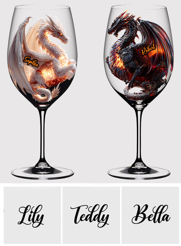 Fantasy Dragon - Personalized Dragon Wine Glass With Long Stem