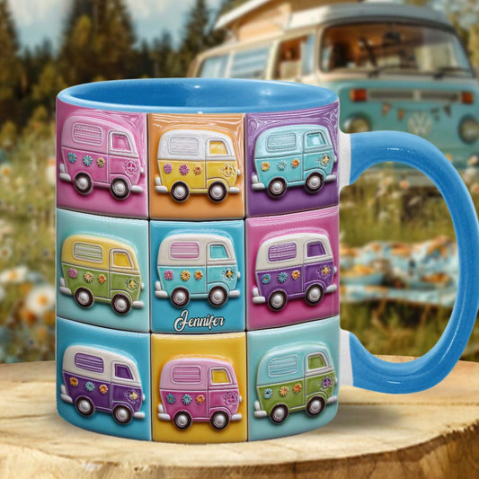 Caravanes hippies - Mug personnalisé à l'esprit hippie