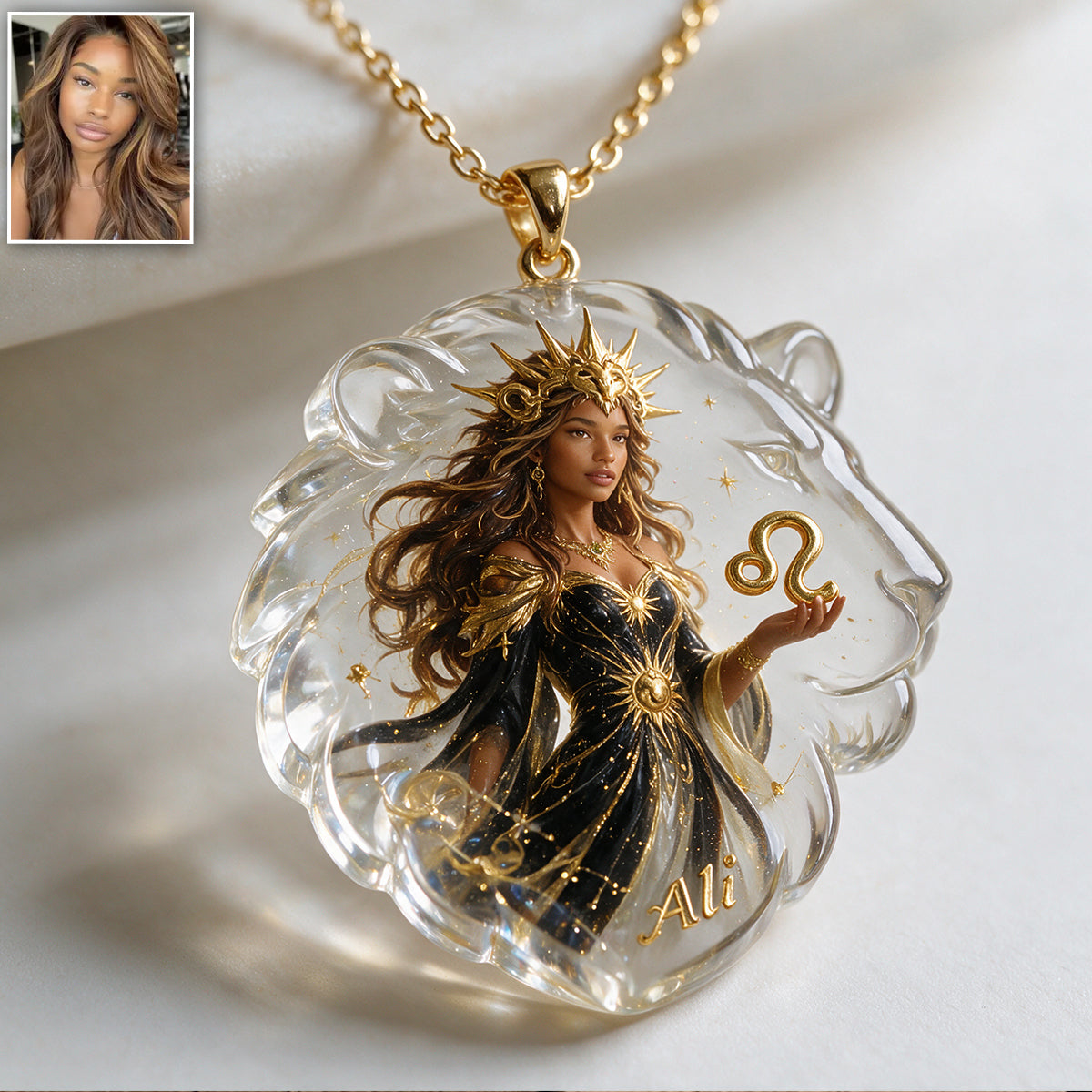 Custom Zodiac Sign Necklace - Personalized Horoscope Shaped Acrylic Pendant Necklace