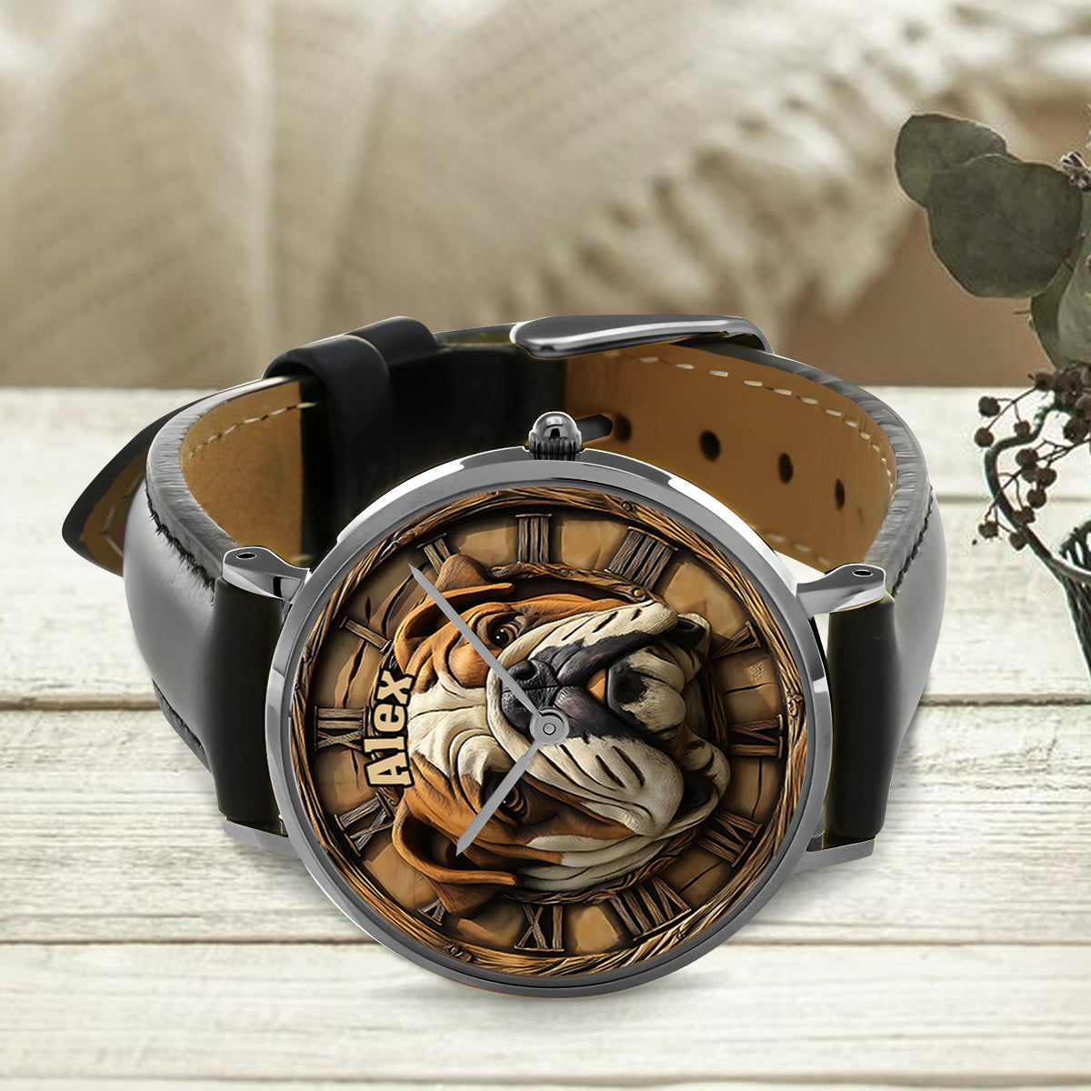 Brave Bulldog - Personalized Dog Hand Watch