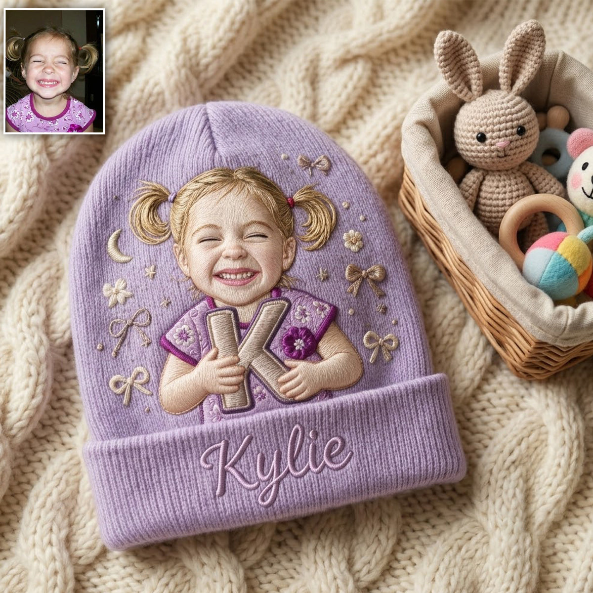 Chapeau Beanie Personnalisé pour Enfant - Photo Personnalisée