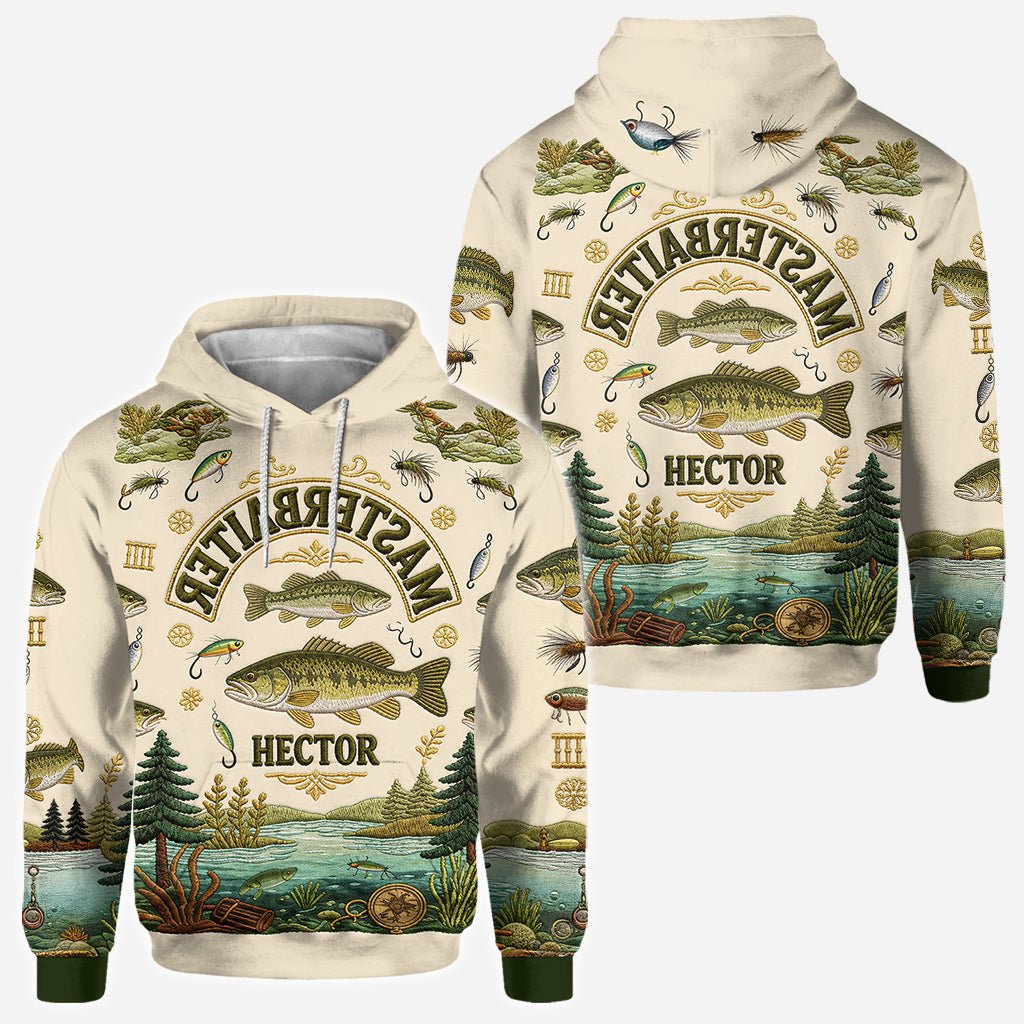 Masterbaiter Upside Down Text Fishing Lovers Gift - Personalized Fishing All Over Shirt