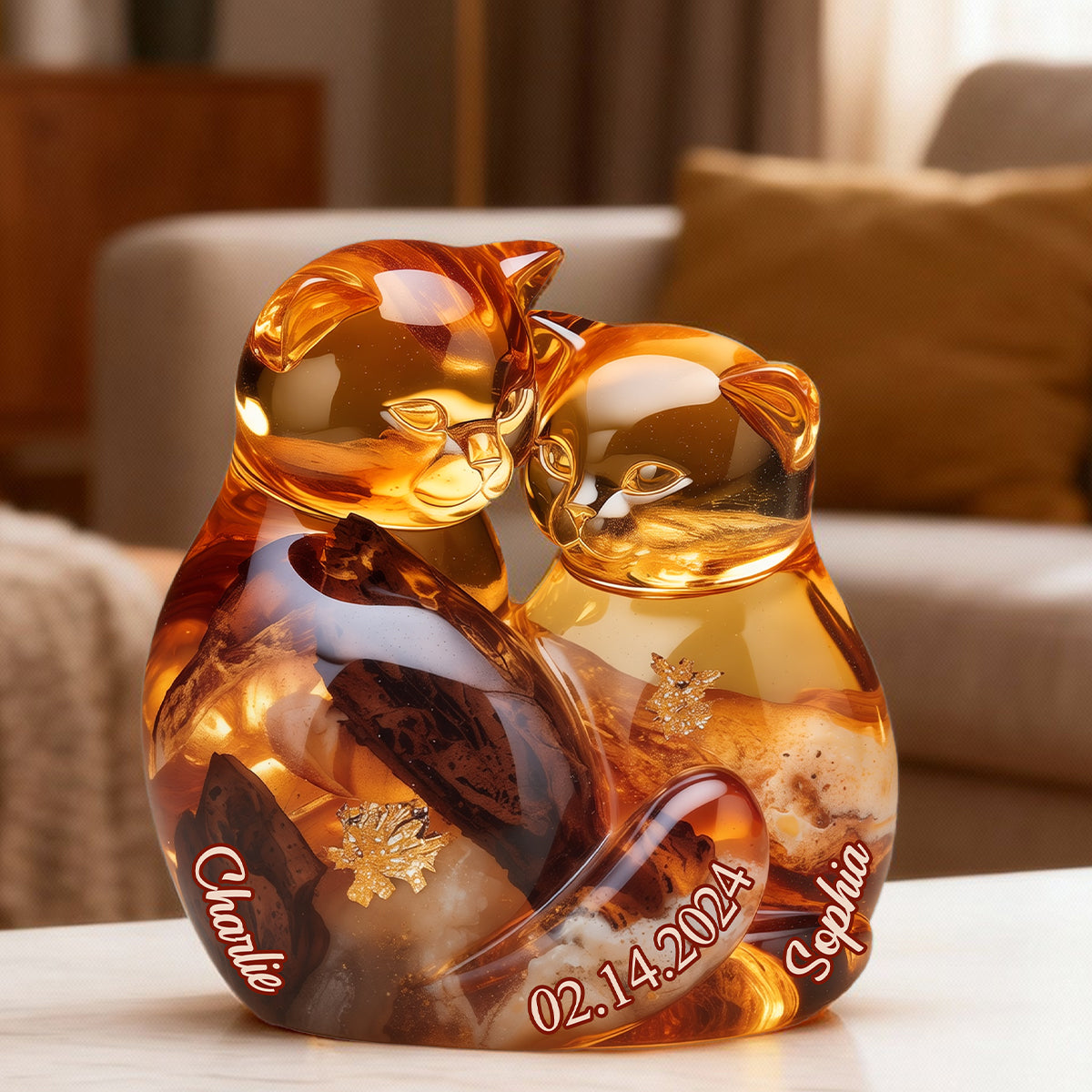 Amour éternel - Plaque acrylique personnalisée pour couple