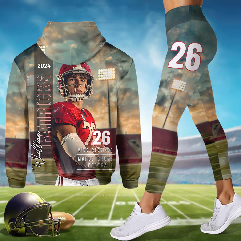 Tout sport, nom, poste, numéro, équipe… - Sweat à capuche et legging de football personnalisés