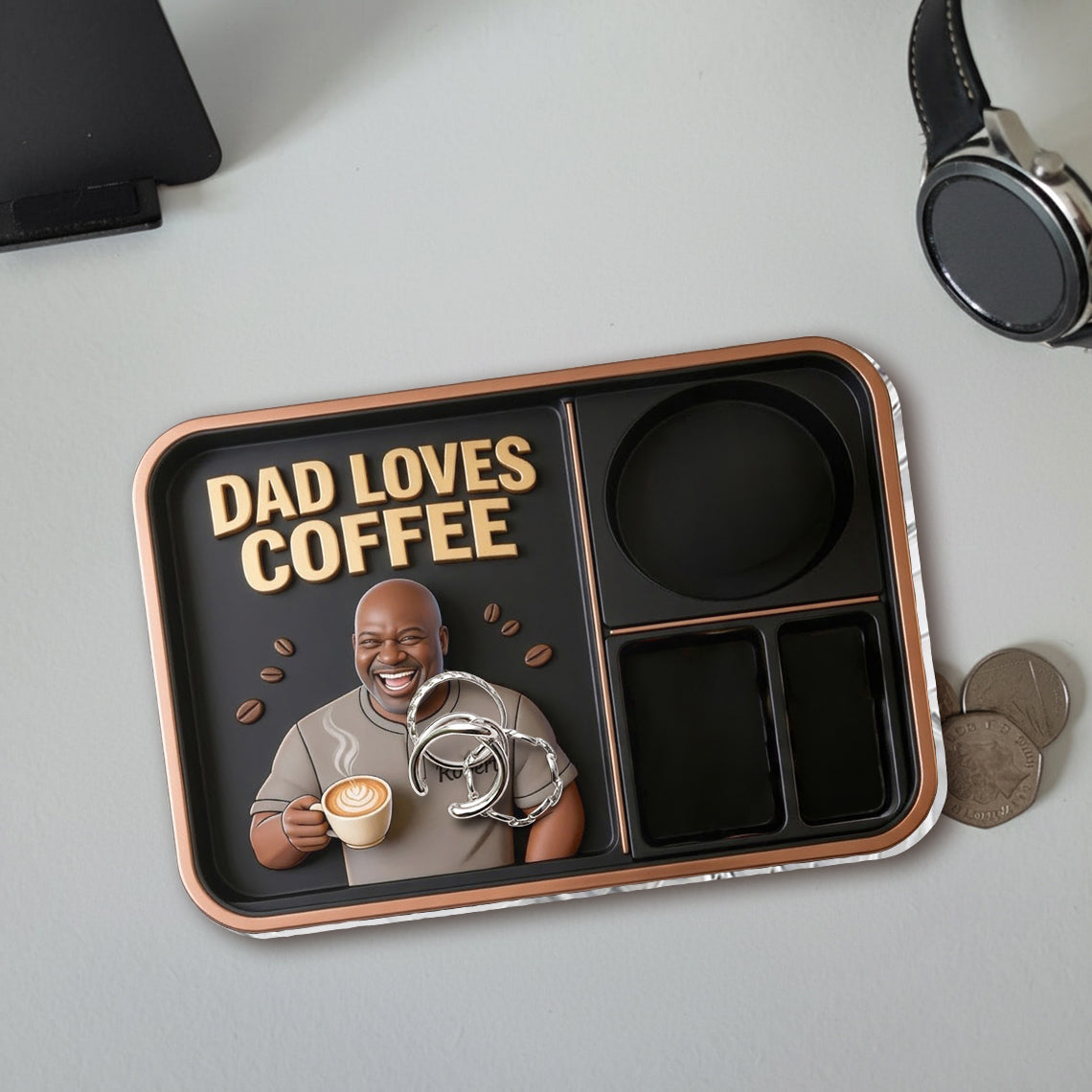Papa Aime le Café - Plateau Personnalisé
