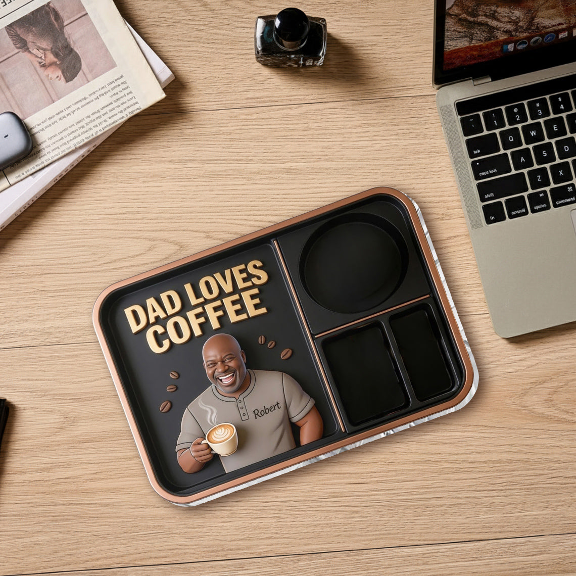 Papa Aime le Café - Plateau Personnalisé