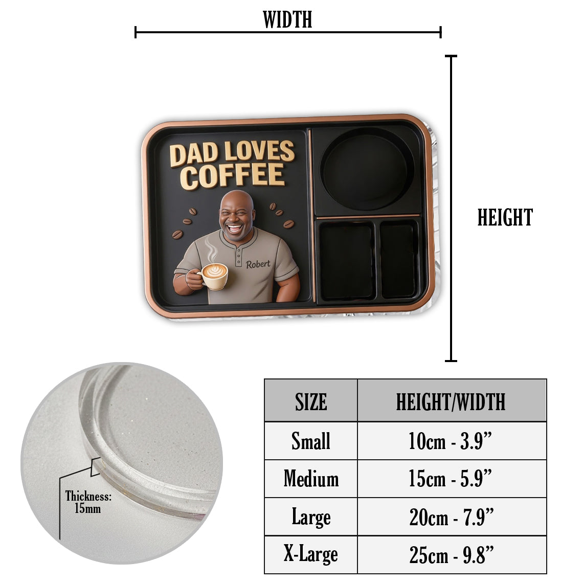 Papa Aime le Café - Plateau Personnalisé