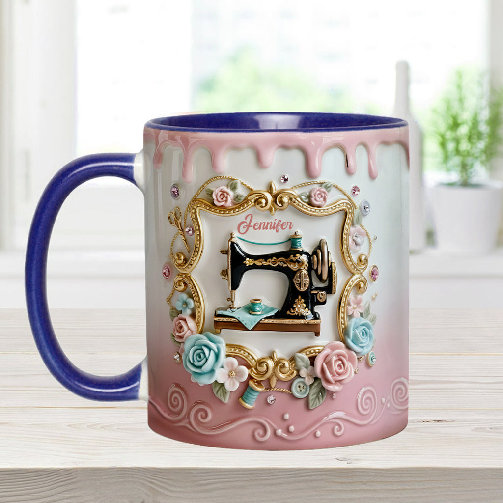 Machine à coudre magnifique - Mug et sous-verre personnalisés sur le thème de la couture