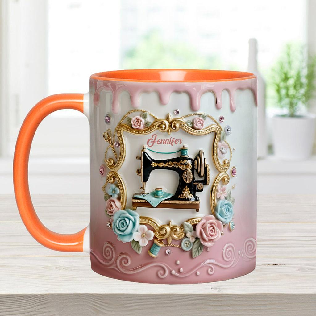 Machine à coudre magnifique - Mug et sous-verre personnalisés sur le thème de la couture