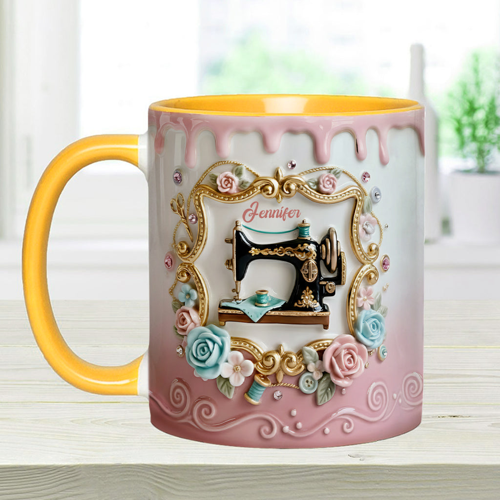 Machine à coudre magnifique - Mug et sous-verre personnalisés sur le thème de la couture