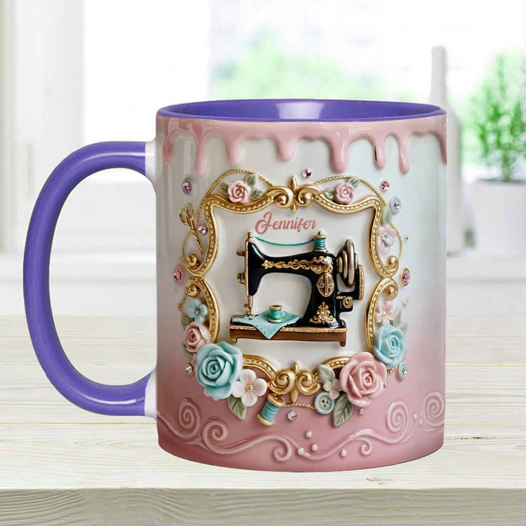Machine à coudre magnifique - Mug et sous-verre personnalisés sur le thème de la couture