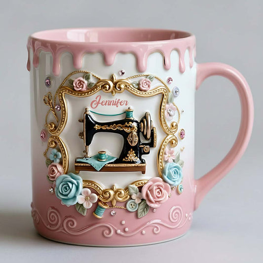Machine à coudre magnifique - Mug et sous-verre personnalisés sur le thème de la couture
