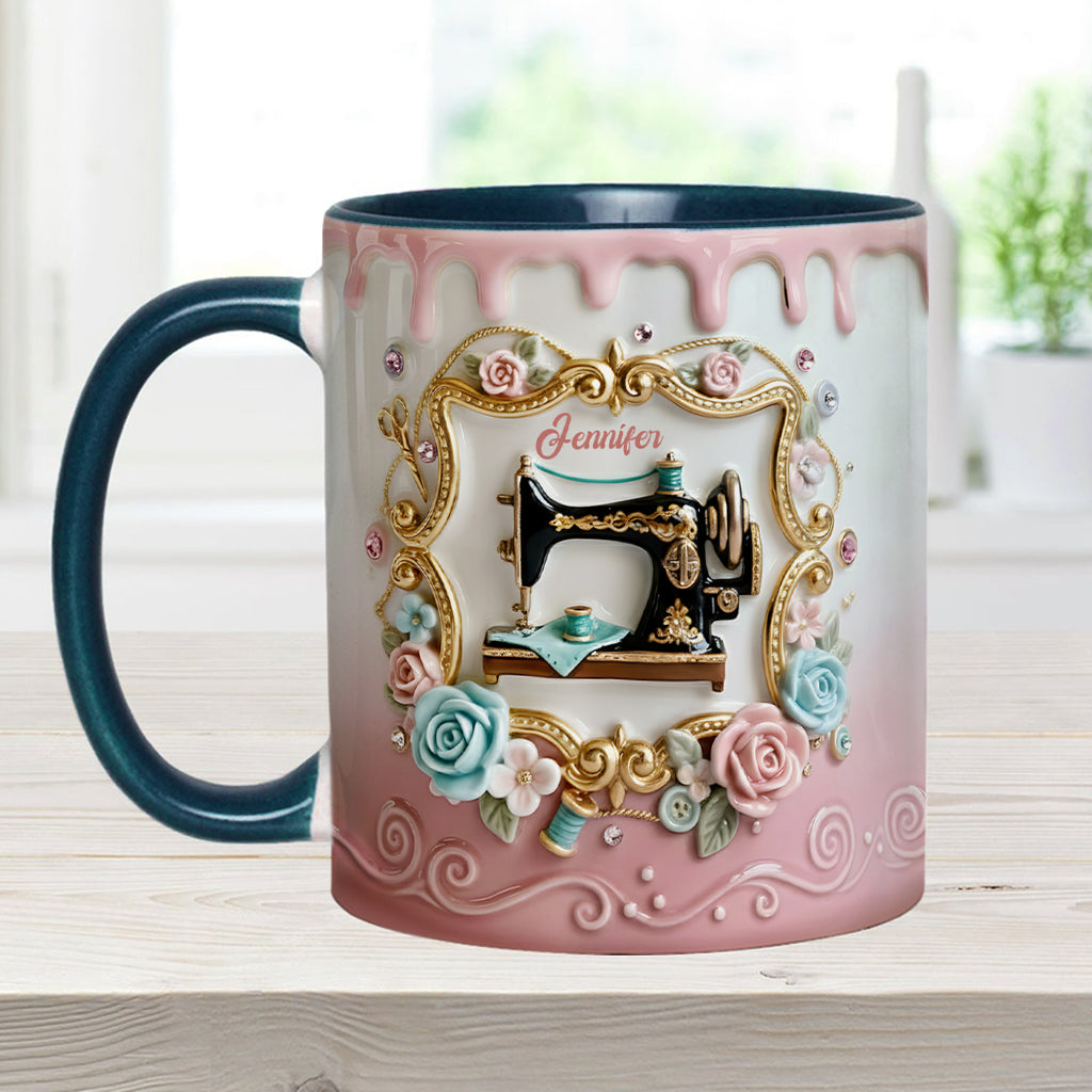 Machine à coudre magnifique - Mug et sous-verre personnalisés sur le thème de la couture
